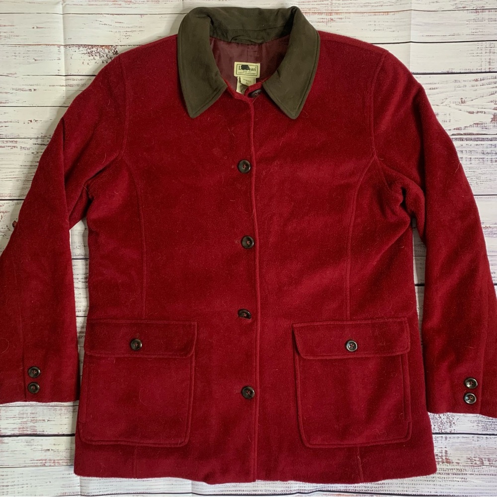 L.L. Bean Red and Green Women's Utility Jacket